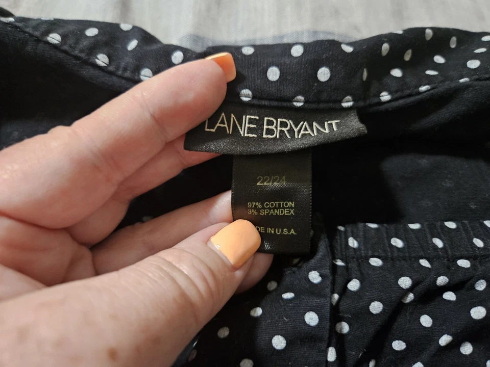 Blusa Lane Bryant Lunares Botón Delantero Talla 22/24 Foto 4 de 4