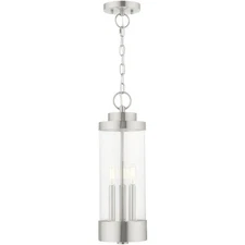 Livex Lighting 20727-91 Hillcrest Outdoor Pendant or Chandeller Brushed Nickel