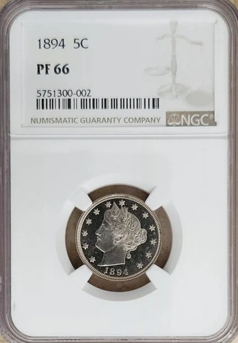 1894 5c NGC PR-66 BLACK AND WHITE; NO CAMEO???