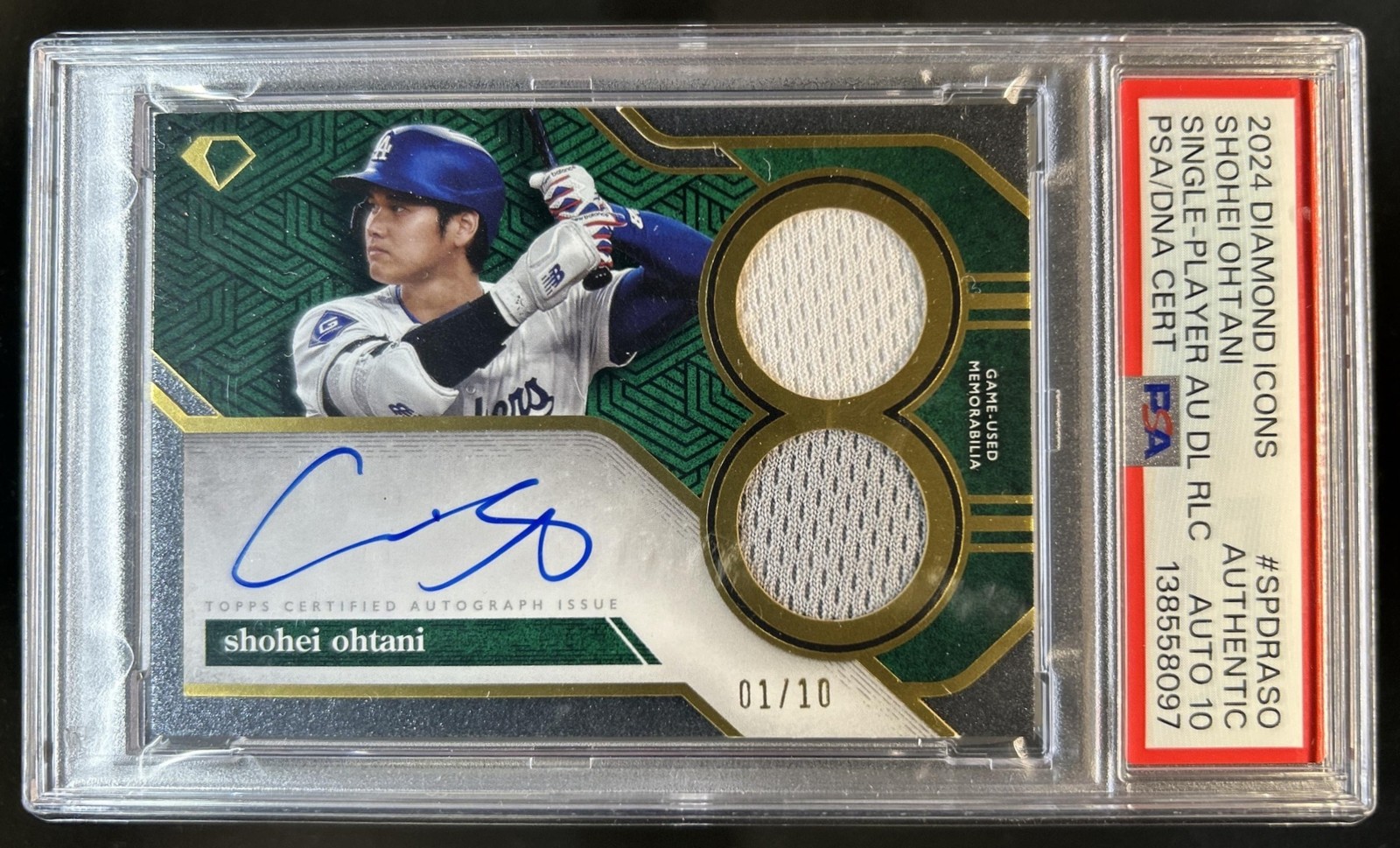 2024 Diamond Icons Shohei Ohtani Single-Player Auto Jersey #/10 PSA Authentic 10