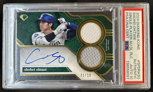 2024 Diamond Icons Shohei Ohtani Single-Player Auto Jersey #/10 PSA Authentic 10