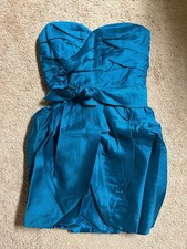 Marc by Marc Jacobs Silk Strapless Midi Dress Womens SZ 6 bright blue multi