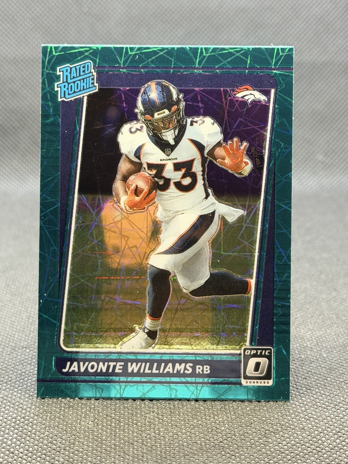 2021 Donruss Optic Javonte Willians GREEN VELOCITY RATED ROOKIE #215 Broncos RC