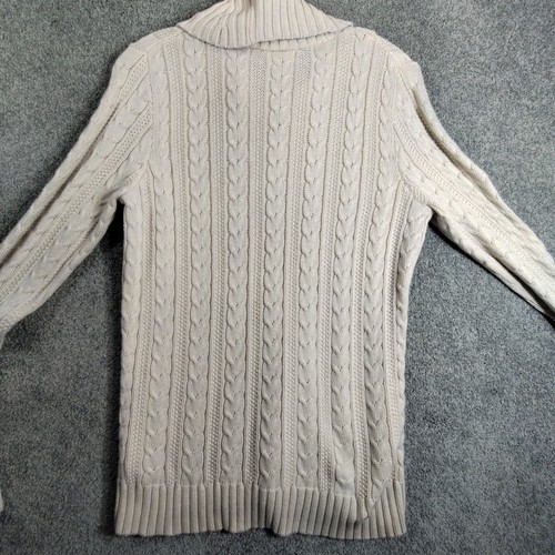 Croft & Barrow Womens Sweater Shawl Cable Knit Long Sleeve S Ivory Pullover - Picture 2 of 11