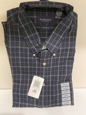 Van Heuson Dress Shirt Black And Blue Sz L