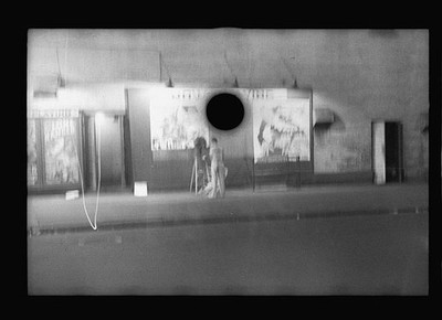 Photo:Washington DC 1940s Putting Up Movie Posters at Night