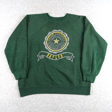 Vintage 80s Baylor University Sweatshirt Mens M Medium Raglan Green NCAA College