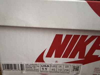Air Jordan 1 Retro High OG Heritage Size 11 Men Stealth White