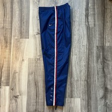 VTG Nike Pant Women M Navy Zip Drawstring Track Windbreaker Jogger 90s Black Tag
