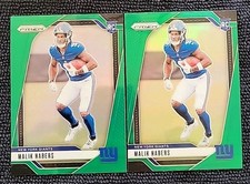 2024 Panini Prizm Malik Nabers RC Green Prizm #370 New York Giants Rookie (2)