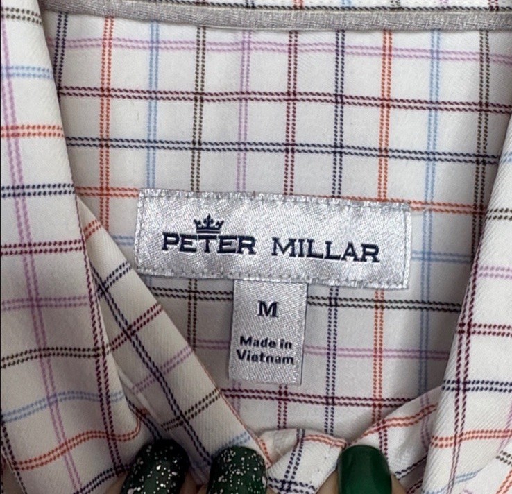 Peter Millar Multi Color Window Pane Checked Butt… - image 2
