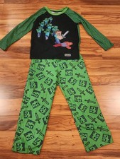 Boys Minecraft Long Sleeve Top and Pants 2-Pc Pajama Set Size 6/7
