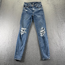 American Eagle Outfitters Next Level Jeans Womens 00 Blue Denim Jegging Stretch