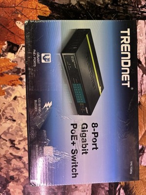 TRENDnet 8-Port Gigabit PoE+ Switch, TPE-TG80G, 8 x 8 Port PoE+, Black 