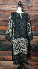 Beautiful Kurta Tunic Dress Handmade Embroidered Sequin Embellished Side Slits