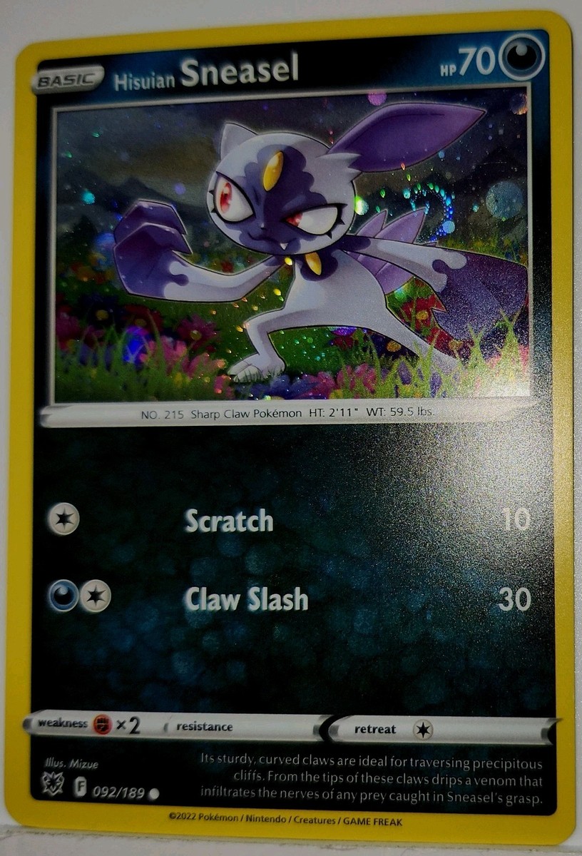 Fart Swirl 🌀 Hisuian Sneasel 092/189 Cosmos Holo Rare Pokémon TCG