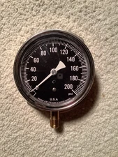 New Surface Mount Pressure Gauge 0 - 200 PSI