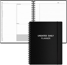 Undated Daily Planner - Undated Planner with Hourly Schedules, Action Items and