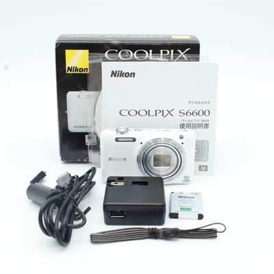Nikon COOLPIX S6600 White Digital Camera 16MP 12x Optical Zoom From JAPAN