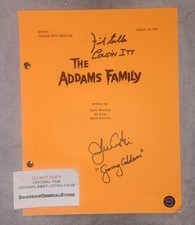 John Astin & Felix Silla Hand Signed Addams Family Script COA - NO US TARIFFS