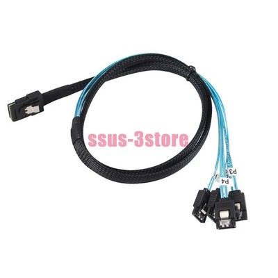 Mini SAS 36 Pin (SFF-8087) Male to 4x SATA 7 Pin Female Target Cable 50cm