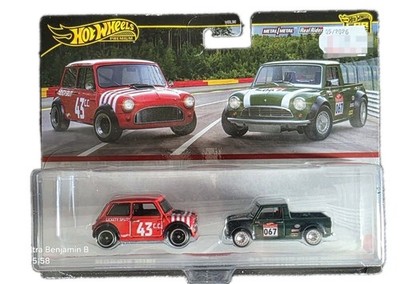 Morris Mini + 1967 Austin Mini PickUp  HBL96 Hot Wheels Premium 2 Pack 1:64