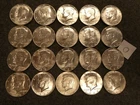 20 Coin US Kennedy Half Dollar Lot 40% SILVER 1965-69 Ships FREE lot O