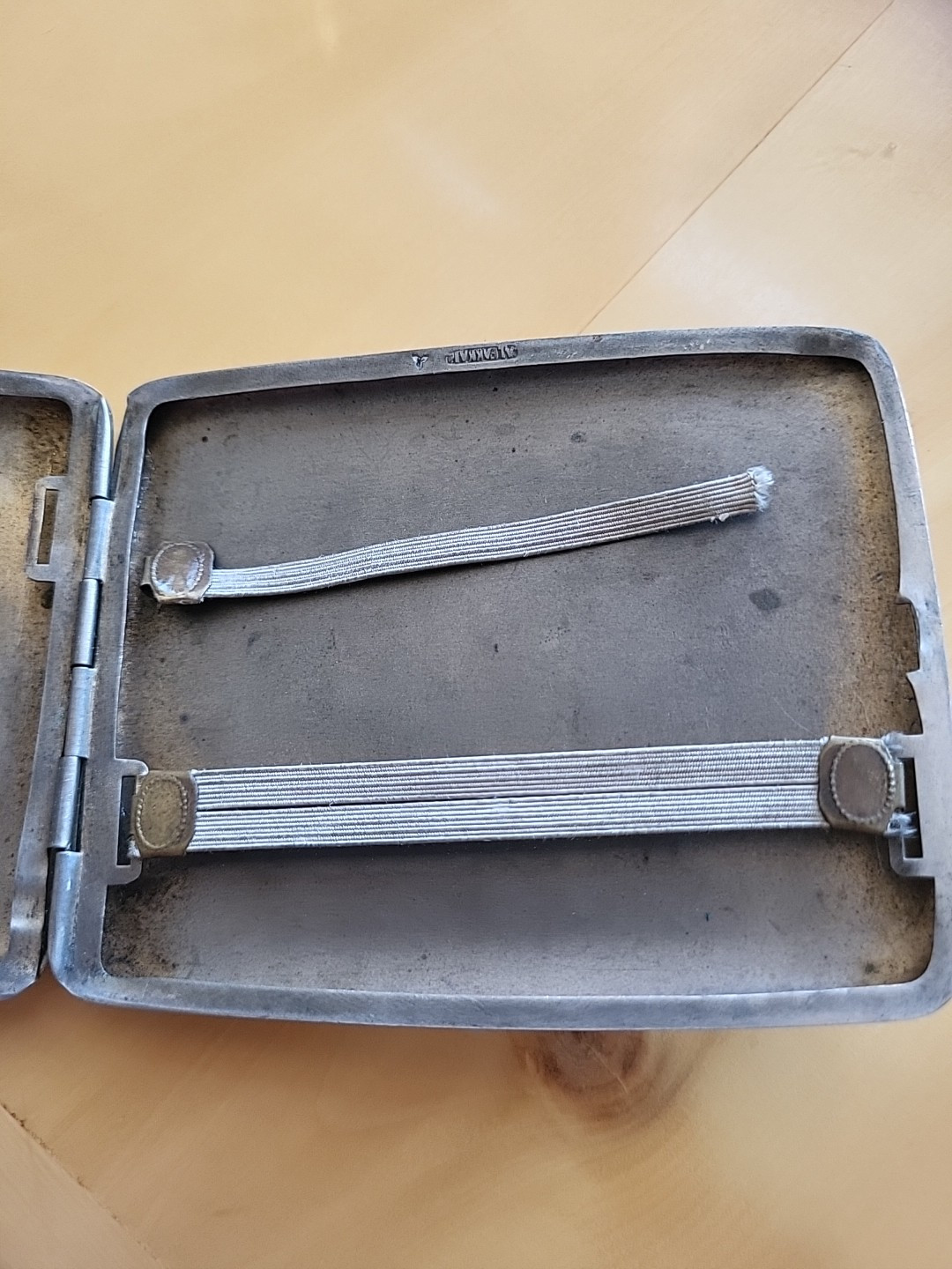 Vintage Silver Cigarette Case Signed Alpakkai - image 4