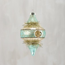 Primitives by Kathy Blue Pendant Glass Ornament Bauble