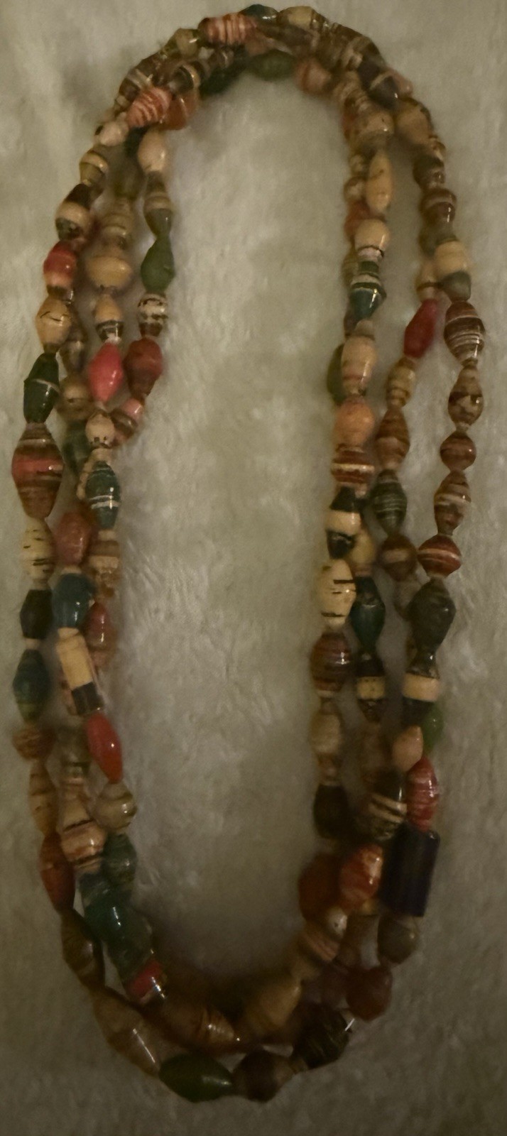 Handcrafted Multicolor Paper Beaded Necklace Bohe… - image 5
