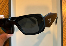 Prada PR17WS 1AB5S049 Women's Sunglasses 49 mm Black / Dark Grey Lens