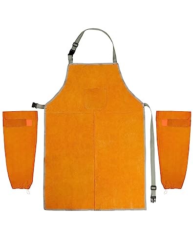 Welding Apron& Sleeves, Welding Work Protectors Set, Heat and Flame Resistant - Picture 7 of 7