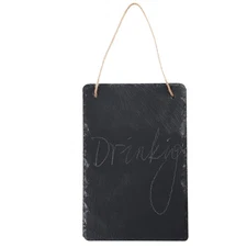 Slate Farmouse Hanging Chalkboard haning Sign Double Sided 8X12 Inches - Black