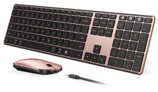 Wireless Bluetooth Keyboard/Mouse Combo Rechargeable Slim Quiet Keyboard Mouse