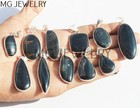 100 Pcs Lot Natural Blue Tiger Eye Gemstone Silver Plated Bezel Pendants MFA593