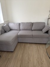 Habitat Grey Corner Sofa Bed Storage Settee