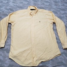 Ralph Lauren Shirt Mens 15 1/2-34 Yellow Yarmouth Long Sleeve Button Flesh Pony