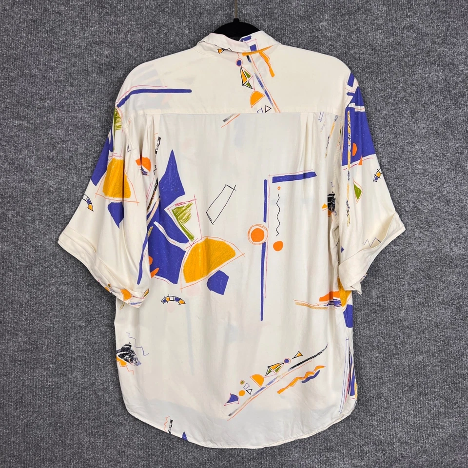 Camisa De Colección St. Croix Para Hombres Mediana Rayón Estampado Abstracto Abotonada Manga Corta Foto 2 de 4