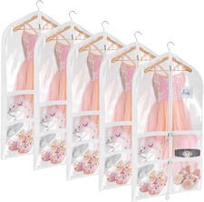 Clear PVC Dance Costume Garment Bag 40 Inch Hanging Garment Bag for Dance for