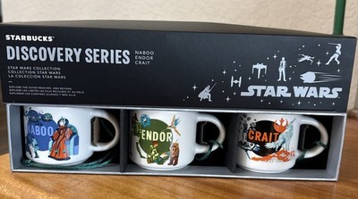 Disney Parks Star Wars Starbucks Discovery Series-NABOO ENDOR CRAIT 2oz Mugs
