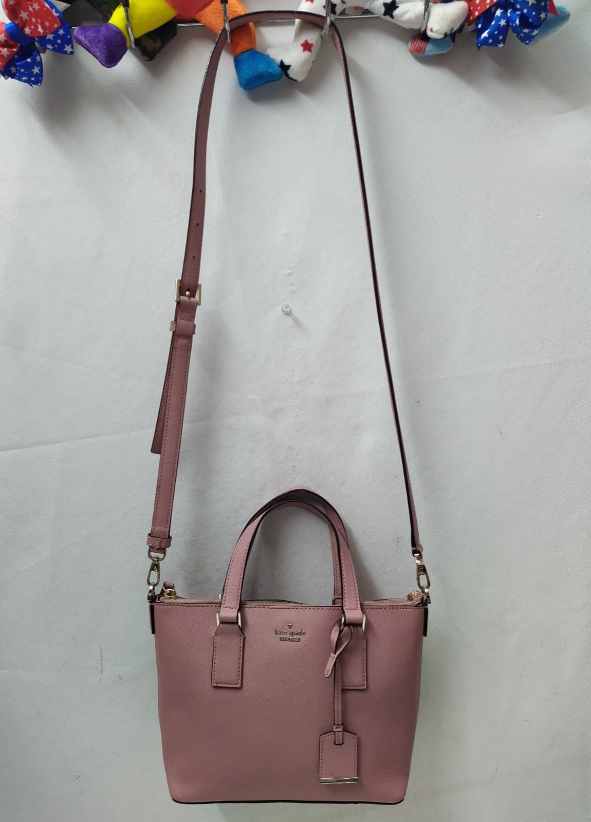Kate Spade New York Dust Pink Leather Double Handles Zipper Satchel Bag image 9