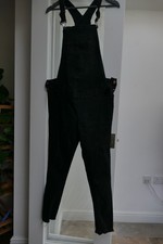 New Look Black Denim Maternity Dungaree with Adjustable Straps- Size UK 12.