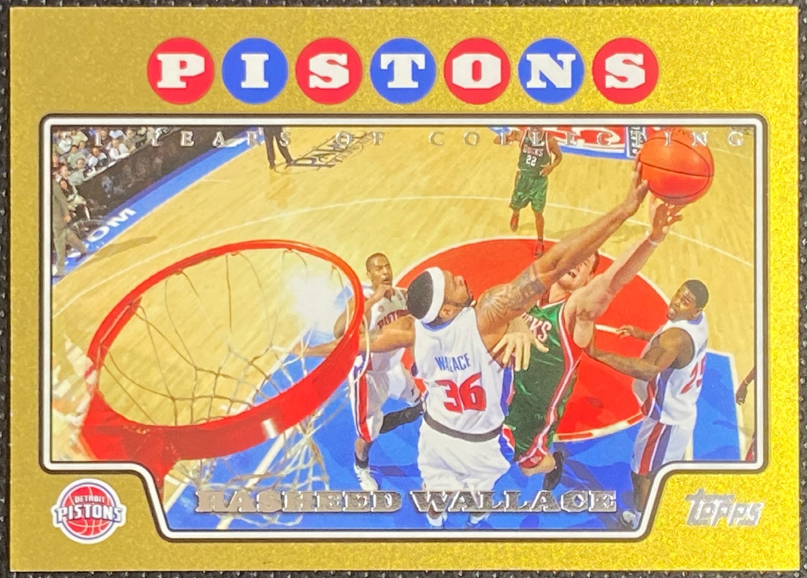 2008-09 Topps Gold #30 Rasheed Wallace #d /2008 Pistons