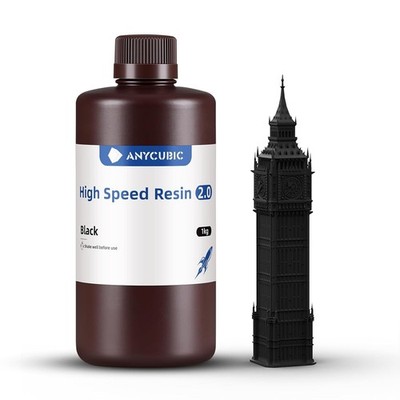 3D Drucker Resin Hochaktives Niedrigviskos 1000g Schwarz 170mm/h für Bastler