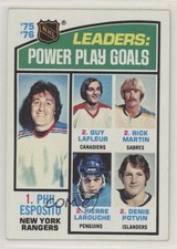 1976 Topps League Leaders Phil Esposito Guy Lafleur Rick Martin Denis Potvin 1qy