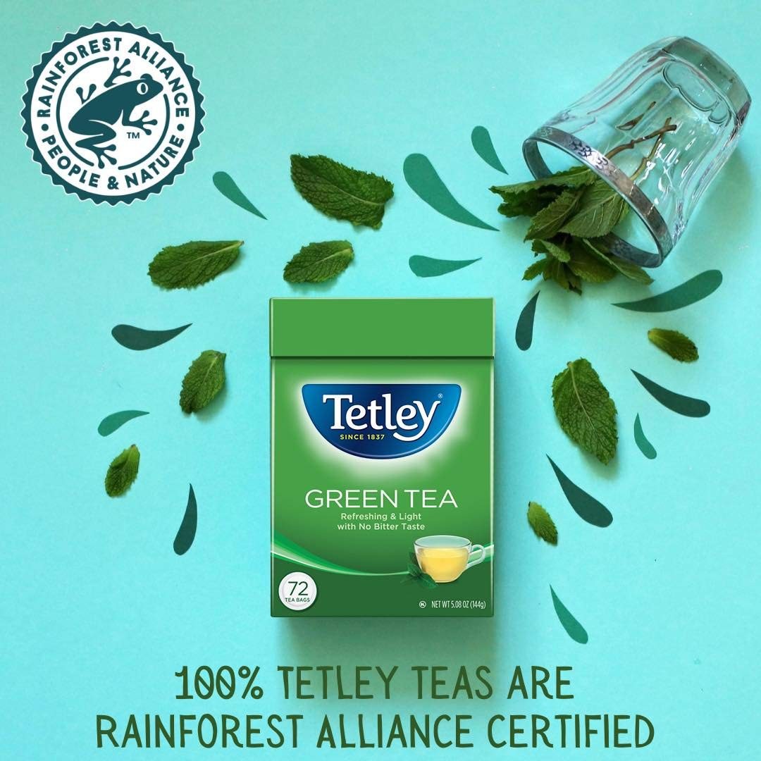 Tetley Teabags, Black and Green, 72 Teabags (Packaging may vary)
