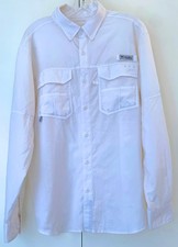 Columbia PFG Omni-Shade White Fishing Shirt Men  s X L Long Sleeve Outdoor NWOT