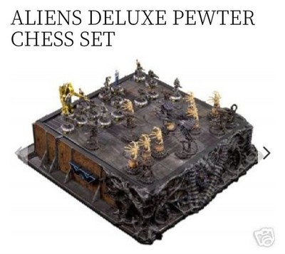 Aliens Vs Colonial Marines Pewter Chess Set Complete