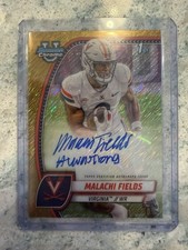 Malachi Fields 2024 Bowman Univ Chrome Gold Shimmer Refractor Auto Giants /50