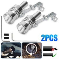 2pcs Turbo Sound Whistle Muffler Exhaust Pipe Simulator Whistler Auto Car Silver 2pcs Turbo Sound Whistle Muffler Exhaust Pipe Simulator Whistler Auto Car Silver